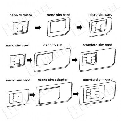 Noosy Adapteris Nano Micro Sim 3In1 rinkinys 3