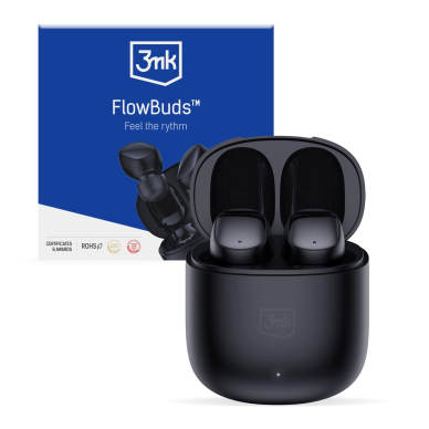 Belaidės Ausinės 3mk FlowBuds Black(1)- 3mk FlowBuds Juodos