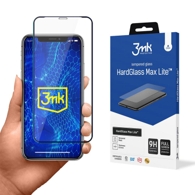 Ekrano Apsauga iPhone X - 3mk HardGlass Max Lite Juodais KOW068