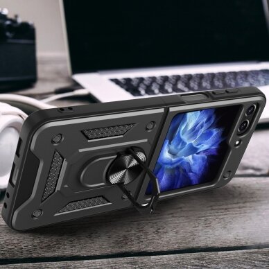 Telefono Dėklas Hybrid Armor Camshield Case for Z Flip 5 5G with Camera Protector Rožinis KOW068 4