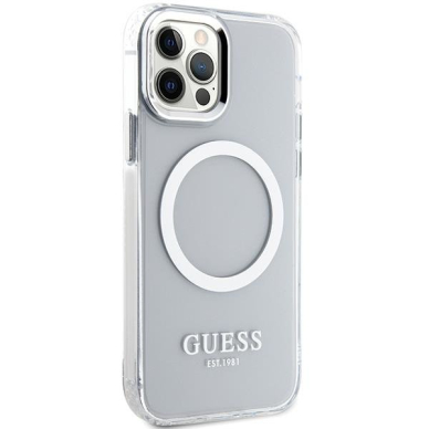 Telefono Dėklas iPhone 12/12 Pro - Guess Silicone TPU with MagSafe Skaidrus KOW068 3