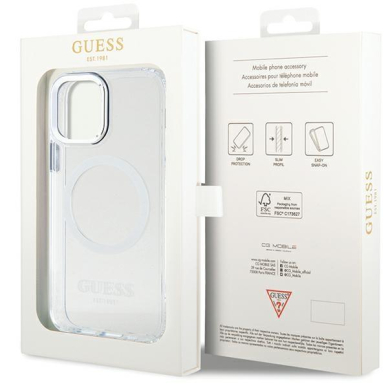 Telefono Dėklas iPhone 12/12 Pro - Guess Silicone TPU with MagSafe Skaidrus KOW068 7