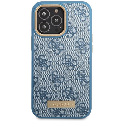 Telefono Dėklas iPhone 14 Pro Max - Guess Eco leather TPU Mėlynas KOW068 2