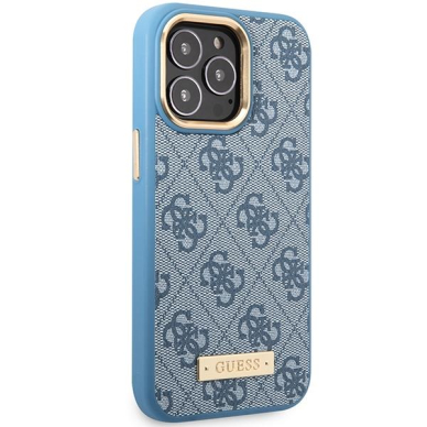 Telefono Dėklas iPhone 14 Pro Max - Guess Eco leather TPU Mėlynas KOW068 3