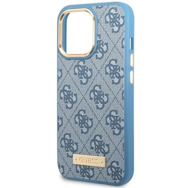 Telefono Dėklas iPhone 14 Pro Max - Guess Eco leather TPU Mėlynas KOW068 5