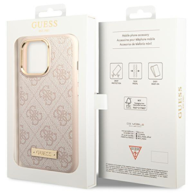 Telefono Dėklas iPhone 14 Pro Max - Guess Eco leather TPU Kreminis KOW068 7