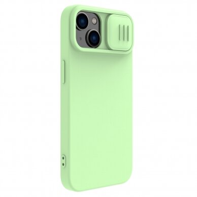 Telefono Dėklas Nillkin CamShield Silky Silicone Case for iPhone 15 with camera cover Mėtinis KOW068 1