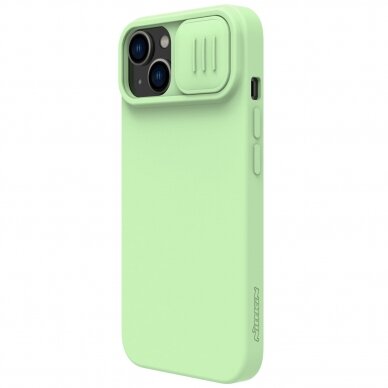 Telefono Dėklas Nillkin CamShield Silky Silicone Case for iPhone 15 with camera cover Mėtinis KOW068 2