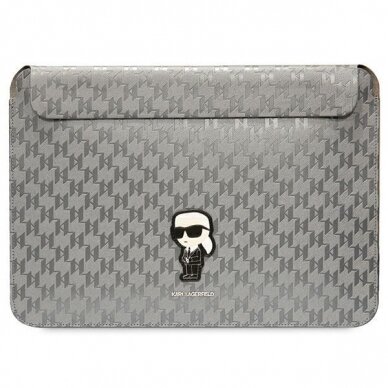 Planšetės Dėklas Laptop bag KARL LAGERFELD Sleeve Saffiano Monogram Ikonik 14 inches Sidabrinis