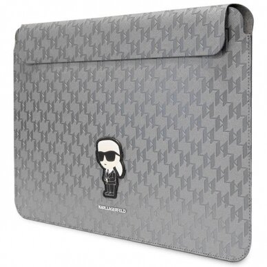 Planšetės Dėklas Laptop bag KARL LAGERFELD Sleeve Saffiano Monogram Ikonik 14 inches Sidabrinis  1