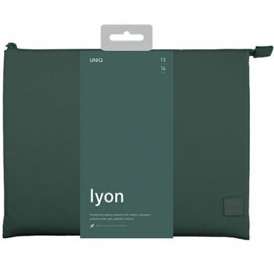 Universalus Dėklas UNIQ Lyon Sleeve 14" forest green Waterproof RPET Žalias  2