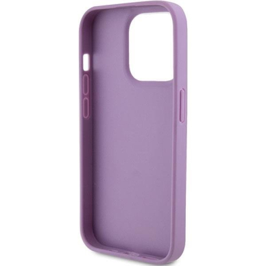 Dėklas Guess GUHCP15LP4EPMU iPhone 15 Pro 6.1" Violetinis hardcase Leather 4G Stamped 6