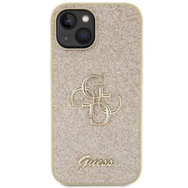 Dėklas Guess GUHCP15MHG4SGD iPhone 15 Plus 6.7" Auksinis hardcase Glitter Script Big 4G 2