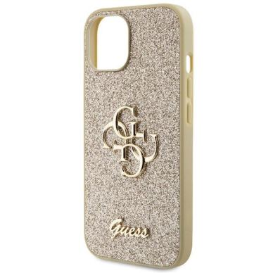 Dėklas Guess GUHCP15MHG4SGD iPhone 15 Plus 6.7" Auksinis hardcase Glitter Script Big 4G 5