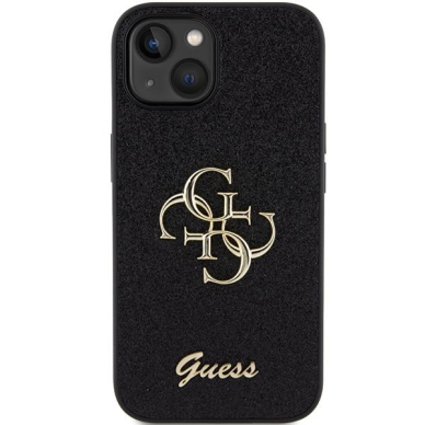 Dėklas Guess GUHCP15MHG4SGK iPhone 15 Plus 6.7" Juodas hardcase Glitter Script Big 4G 2