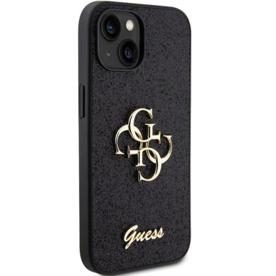 Dėklas Guess GUHCP15MHG4SGK iPhone 15 Plus 6.7" Juodas hardcase Glitter Script Big 4G 3