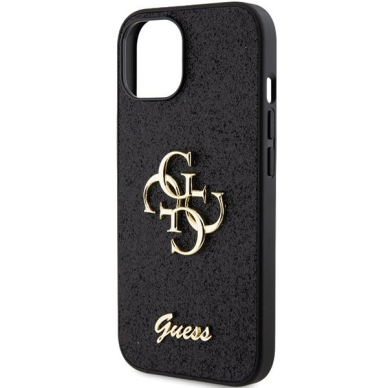 Dėklas Guess GUHCP15MHG4SGK iPhone 15 Plus 6.7" Juodas hardcase Glitter Script Big 4G 5