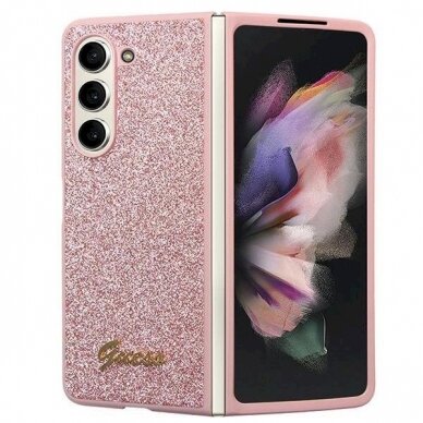 Dėklas Guess Glitter Case - Samsung Galaxy Z Fold 5 - Rožinis