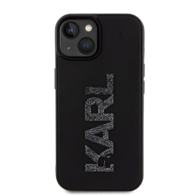 Dėklas Karl Lagerfeld 3D Rubber Glitter Logo case for iPhone 15 - Juodas 2