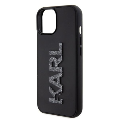 Dėklas Karl Lagerfeld 3D Rubber Glitter Logo case for iPhone 15 - Juodas 5