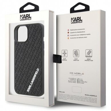Dėklas Karl Lagerfeld 3D Rubber Multi Logo case for iPhone 15 - Juodas 7