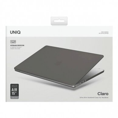 Dėklas UNIQ Claro MacBook Air 15" (2023) Pilkas (UNIQ-MA15(2023)-CLAROMGRY) 2