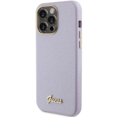 Telefono Dėklas Guess Glitter Glossy Script case for iPhone 15 Pro Pilkas/Violetinis KOW068 1