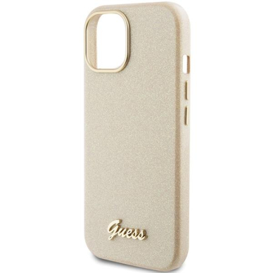 Telefono Dėklas Guess Glitter Glossy Script case for iPhone 15 Auksinis KOW068 5