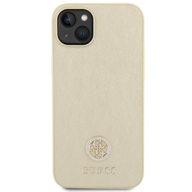 Telefono Dėklas Guess Leather 4G Metal Logo Strass case for iPhone 15 Auksinis KOW068 2