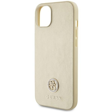 Telefono Dėklas Guess Leather 4G Metal Logo Strass case for iPhone 15 Auksinis KOW068 5