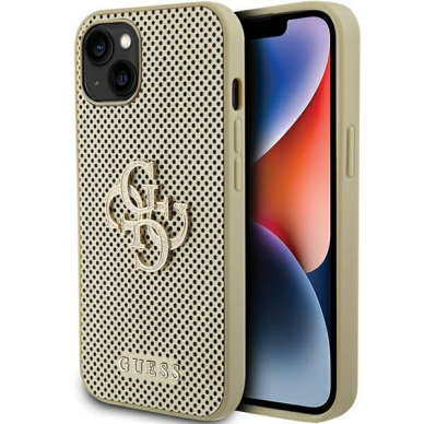 Telefono Dėklas Guess Perforated 4G Glitter case for iPhone 15 Auksinis KOW068