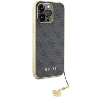 Telefono Dėklas Guess 4G Charms Collection case for iPhone 15 Pro Max Pilkas-Auksinis KOW068 3