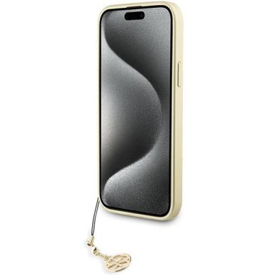 Telefono Dėklas Guess 4G Charms Collection case for iPhone 15 Pro Max Pilkas-Auksinis KOW068 4