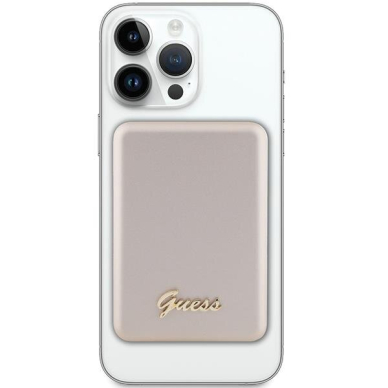 Išorinė Baterija Powerbank Guess MagSafe Metal Script Logo 15W 5000mAh Auksinė KOW06B 1