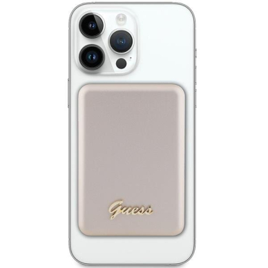 Išorinė Baterija Powerbank Guess MagSafe Metal Script Logo 5W 3000mAh Auksinė KOW06B 1