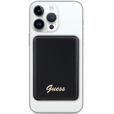 Išorinė Baterija Powerbank indukcyjny Guess MagSafe Metal Script Logo 5W 3000mAh Juodas KOW06B 1