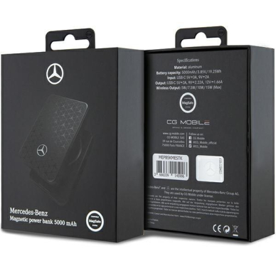 Išorinė Baterija Powerbank Mercedes Stars Pattern MagSafe 15W 5000mAh Juodas KOW06B 4