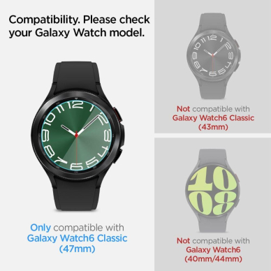 Ekrano Apsauga SPIGEN GLAS.TR EZ FIT SAMSUNG GALAXY WATCH 6 CLASSIC (47MM) 2vnt 5