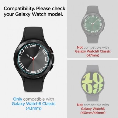 Ekrano Apsauga Samsung Galaxy Watch 6 Classic (43mm) - Spigen Glas TR "Ez Fit" 2vnt 5