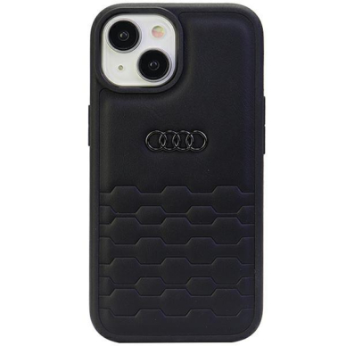 Telefono Dėklas Etui Audi GT Synthetic Leather do iPhone 15 Juodas KOW068