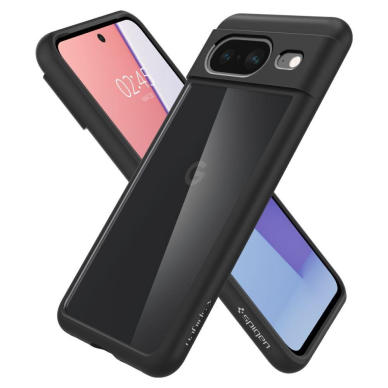 Telefono Dėklas Etui Spigen Ultra Hybrid na Google Pixel 8 Juodas Skaidrus KOW068 6