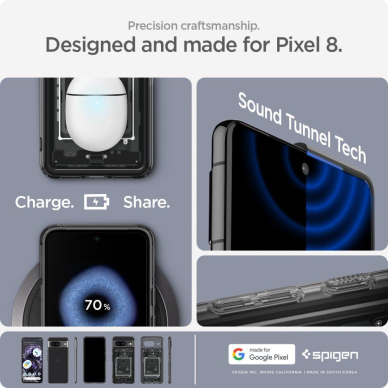 Telefono Dėklas Etui Spigen Ultra Hybrid Google Pixel 8 Juodas KOW068 15