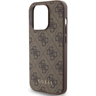 Telefono Dėklas Guess 4G Metal Gold Logo case for iPhone 15 Pro Rudas KOW068 5