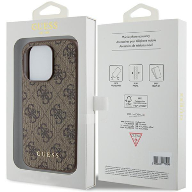 Telefono Dėklas Guess 4G Metal Gold Logo case for iPhone 15 Pro Rudas KOW068 7