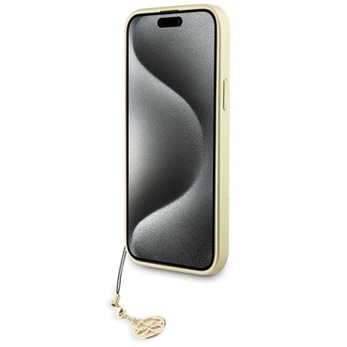 Telefono Dėklas Guess 4G Charms Collection case for iPhone 15 Plus Auksinis-Pilkas KOW068 4