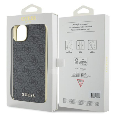 Telefono Dėklas Guess 4G Charms Collection case for iPhone 15 Plus Auksinis-Pilkas KOW068 7