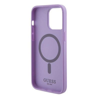 Telefono Dėklas Guess Saffiano MagSafe do iPhone 15 Pro Violetinis KOW068 6