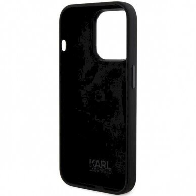 Dėklas Karl Lagerfeld KLHCP15XSDHKCNK iPhone 15 Pro Max 6.7" Juodas Silicone Karl&Choupette Head 6