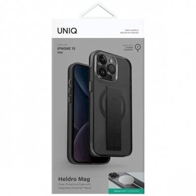 Dėklas UNIQ Heldro Mag iPhone 15 Pro 6.1" Magclick Charging - Juodas 1