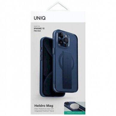 Dėklas UNIQ Heldro Mag iPhone 15 Pro Max 6.7" Magclick Charging Mėlynas 1